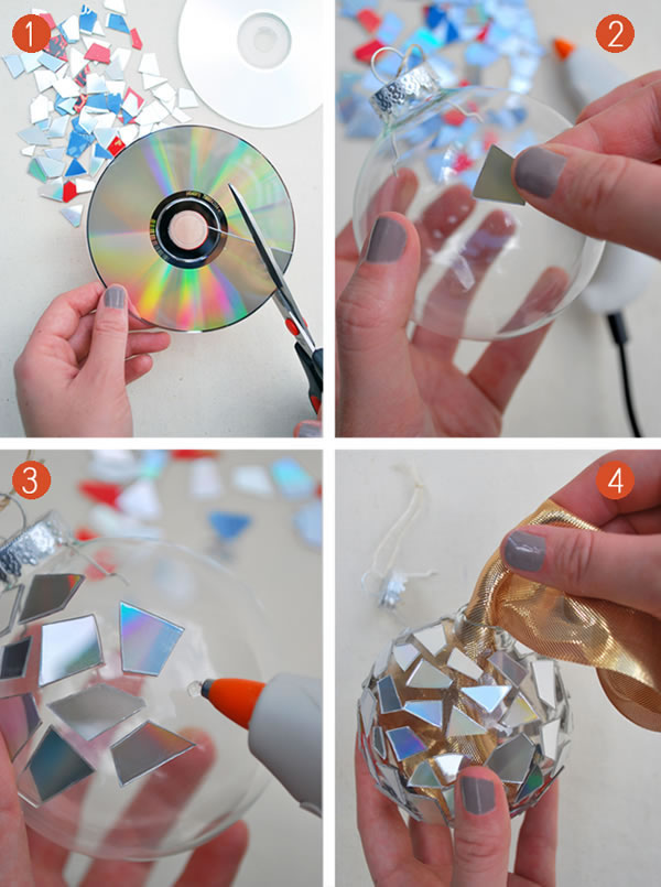 Bolas navideñas con cds 2