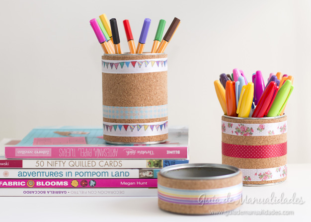 Lapiceros con corcho y washi tapes 12