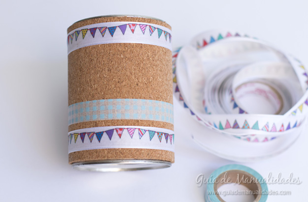 Lapiceros con corcho y washi tapes 9