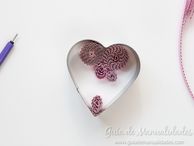 Corazones quilling cartón 10