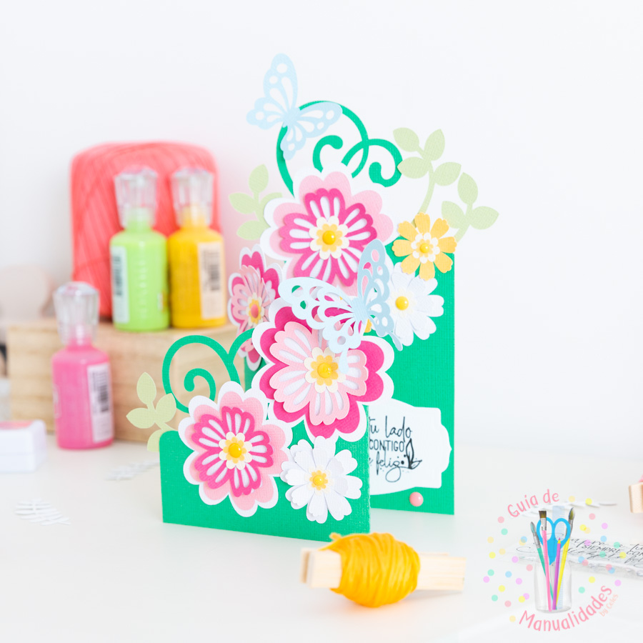 Tarjeta ramo de flores con Scanncut 7