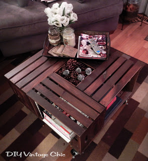 Mesa de centro hecha con cajas de madera – Guía De Manualidades
